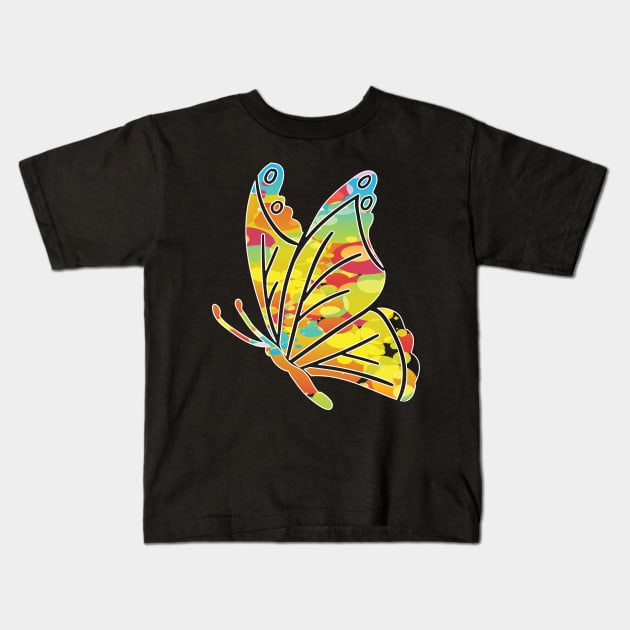 Cool butterfly colored t-shirt Kids T-Shirt by thefriendlyone